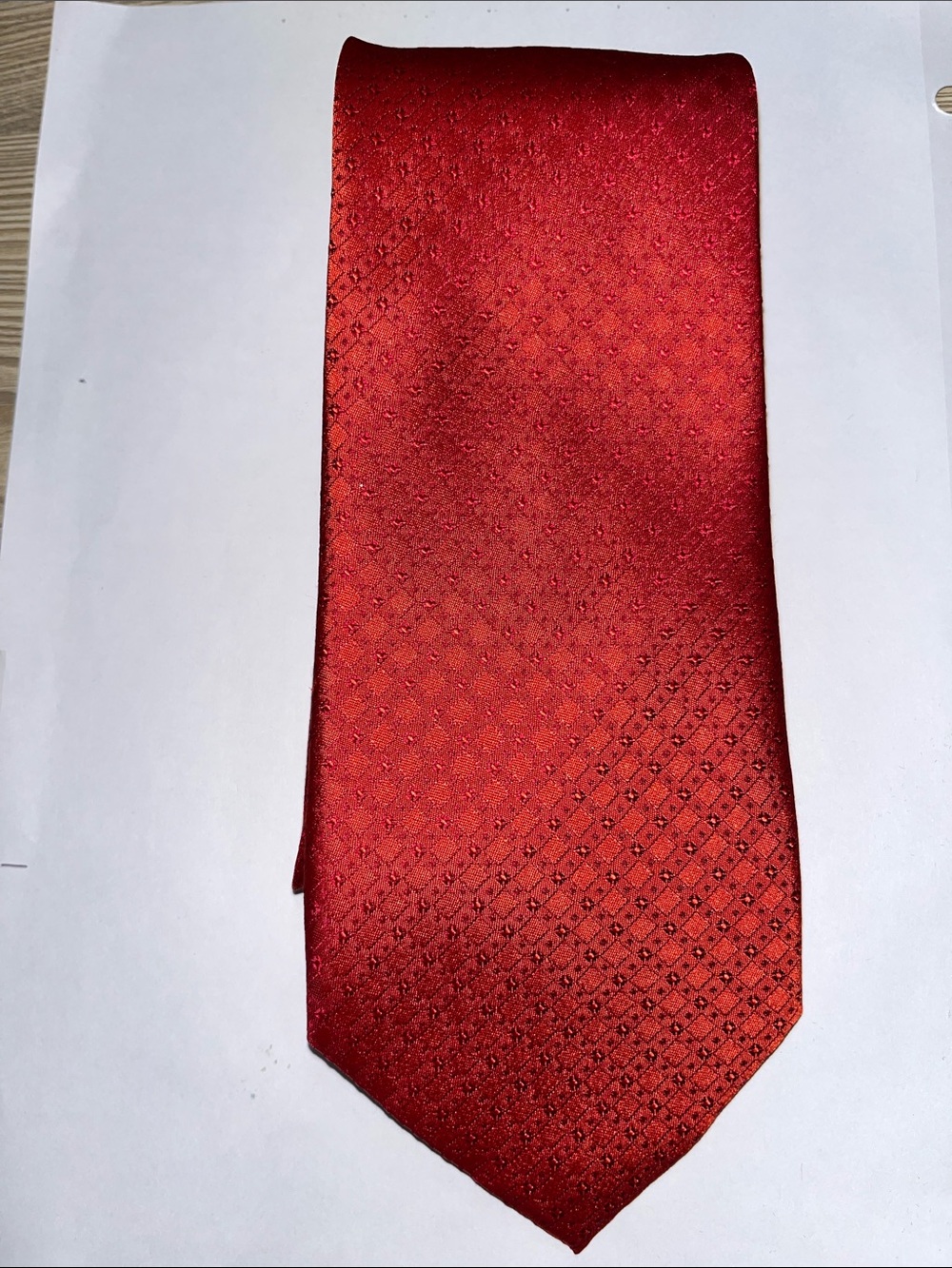 Men's Brick Red Textured Tie - Refined Formal Accessory